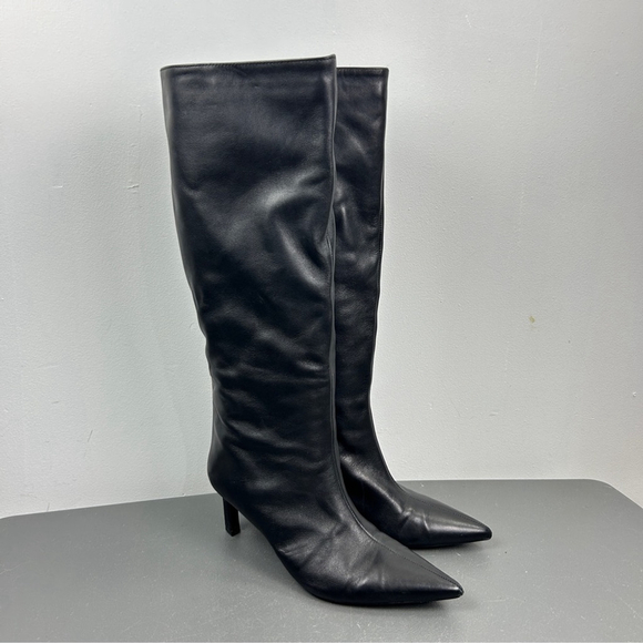 Zara Shoes - Zara Black Pointed Toe Knee-high Stilletto Boots